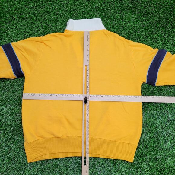 Vintage 90s MOD Collared Sweatshirt Medium 21x23 Crop Baggy - Picture 6 of 12